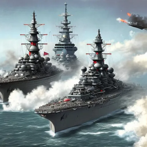 Prompt: Battleship Yamato vs Bismarck 

