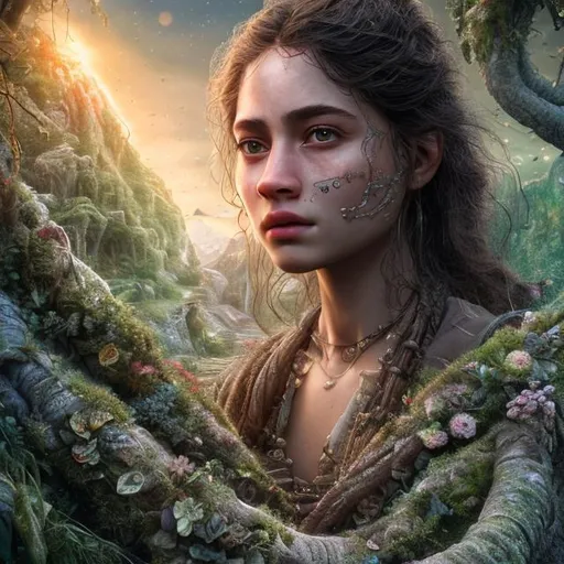 Prompt: professional realistic photography of the highest quality, 8k, HDR, best quality, ultra-detailed, Intricate details, details lips, details hair, detail body.As Maya traveled through mesmerizing landscapes, she encountered friendly strangers who shared fascinating stories from their journeys.





