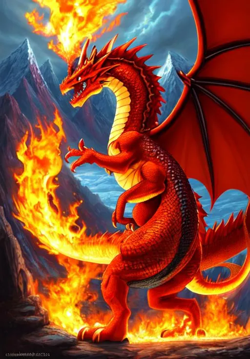 water dragon vs fire dragon OpenArt