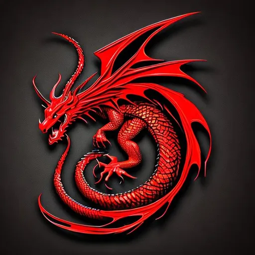 Prompt: red dragon black background



