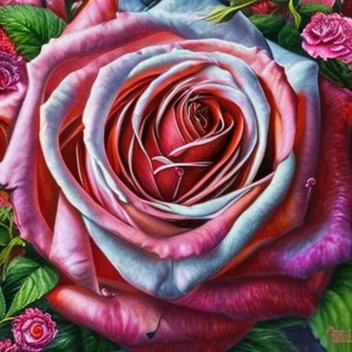Prompt: Insanely detailed hyperrealistic painting of beautiful Rose flowers, romantic, serene, garden filled with roses, Fine Art, Hyperrealism, Realism, Impressionism, Glazing