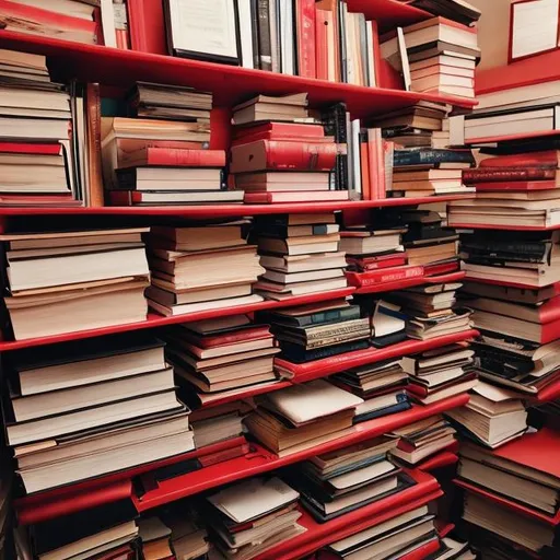 Prompt: book sale + red color