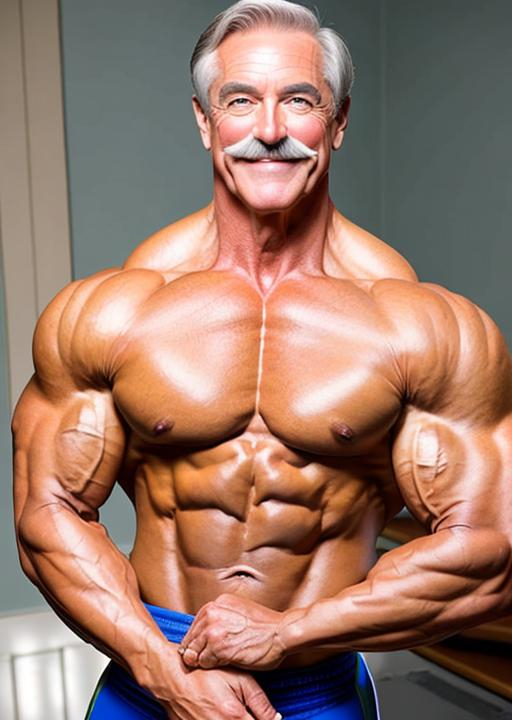 Masculine Bodybuilder Formal Suit Detailed Aged OpenArt