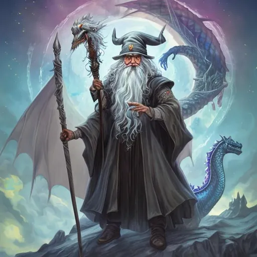 Prompt: A wizard on a dragon
