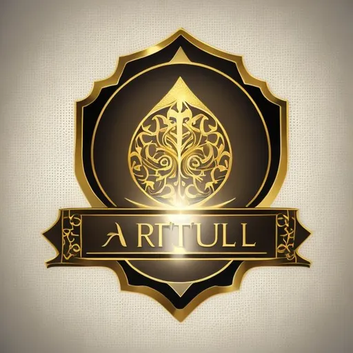 Prompt: artful gold rectagular emblem with silver lining and white background
