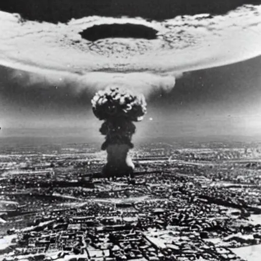 Prompt: atom bomb drop on earth
