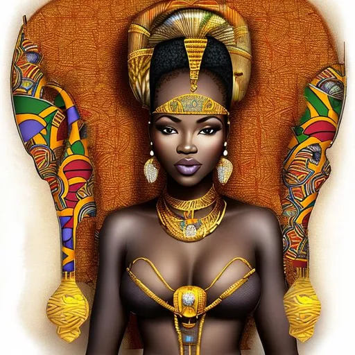 Prompt: a beautiful african empress