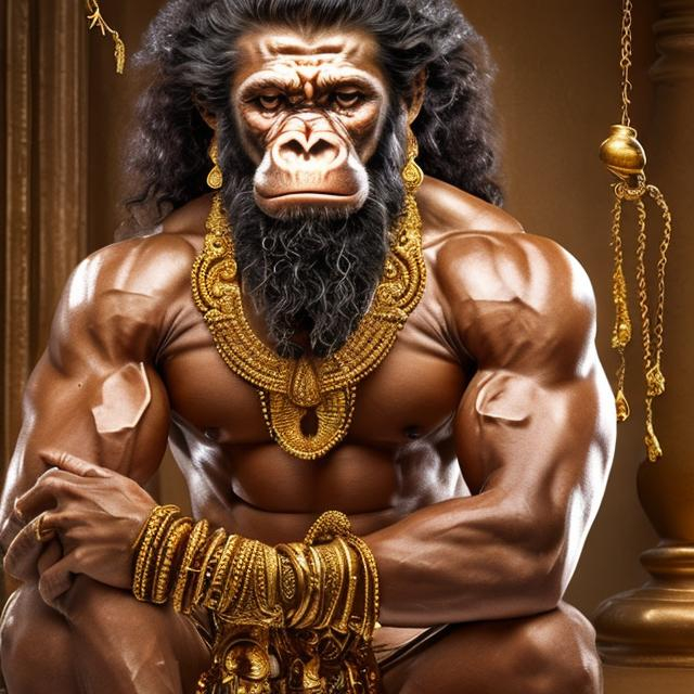 gold like body, Hindu ascetic's large earring in ea... | OpenArt