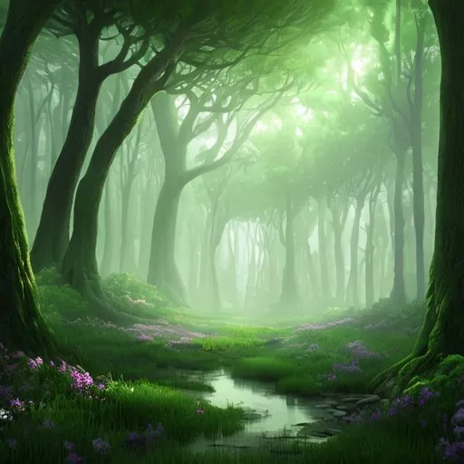 Prompt: Digital art of a forest 