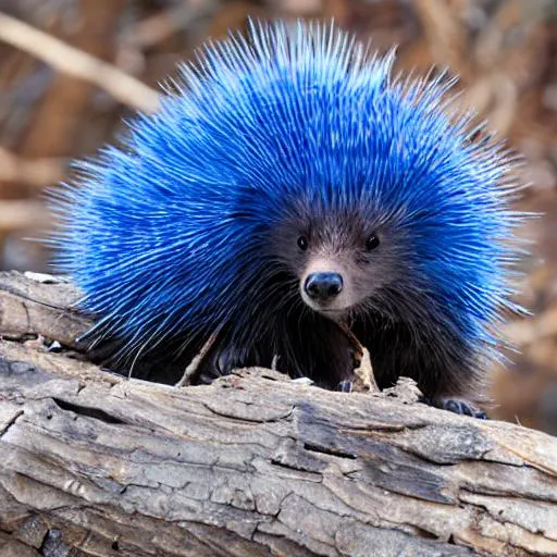 Prompt: Blue porcupine