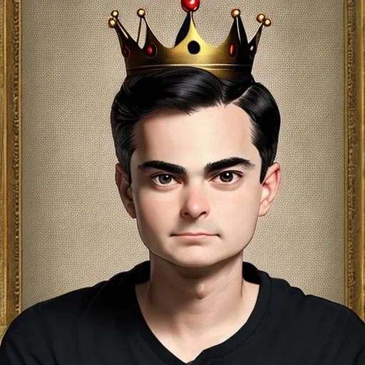 Prompt: Ben shapiro with a crown on his head
