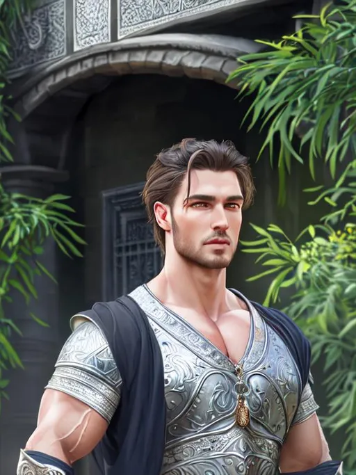 Prompt: UHD, 8k, high quality, ultra quality, cinematic lighting, special effects, hyper realism, hyper realistic, Very detailed, high detailed face, high detailed eyes, medieval, fantasy, man, gorgeous, strong man, fitness, warrior, armor