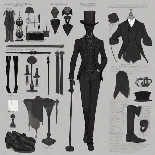 Prompt: pre victorian age fantasy style suit, slender, male {{{{{{{Gelatinous Body}}}}}}}, Full Body Vantablack Skin, Vantablack Slime Body, {{no facial features}}, {no face},{{{no eyes}}},fantasy setting, sketch, drawing, unhinged, creepy, with living shadow 
