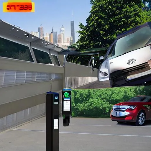 Prompt:  automatic front car parking gate control with payment machine 

