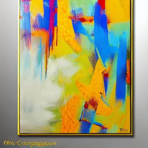 Prompt: abstract, acrylic paint, painting, vivid colors, gold accents, clean sharp