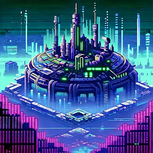 Prompt: ciberpunk massive city