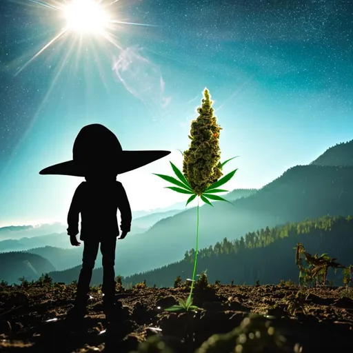 Prompt: An alien discovering cannabis