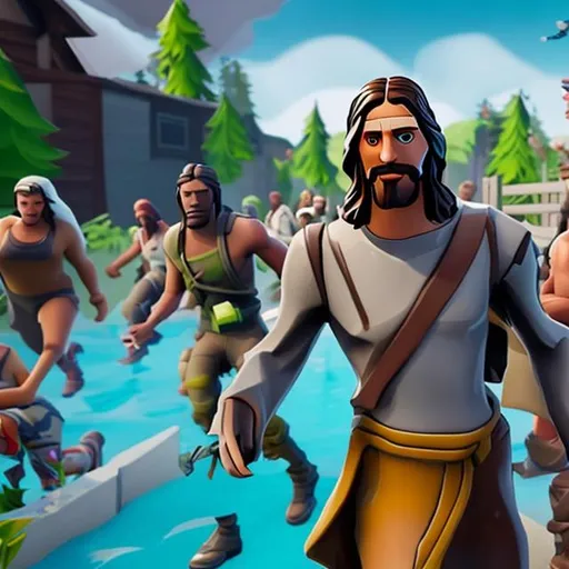 Prompt: Jesus in fortnite