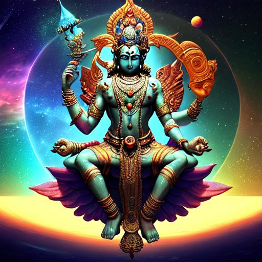 lord vishnu as the protector of the universe in surr...