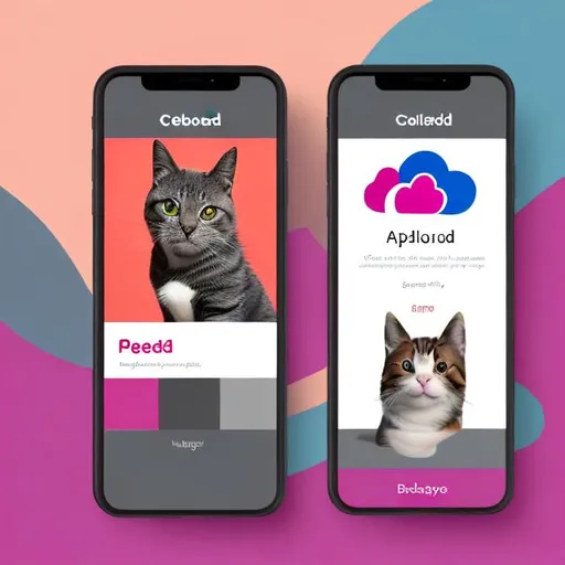 Prompt: Create a profile page for an app for pet owners called "PetCloud" and use red and gray as the main colors. Focus on cats and dogs, and create a logo for the app.