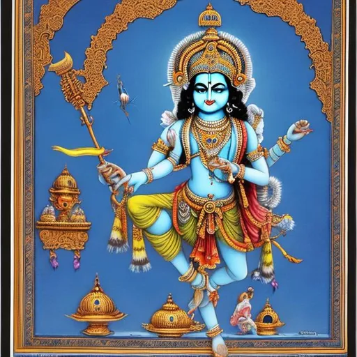 Prompt: bhagavad gita, blue archive