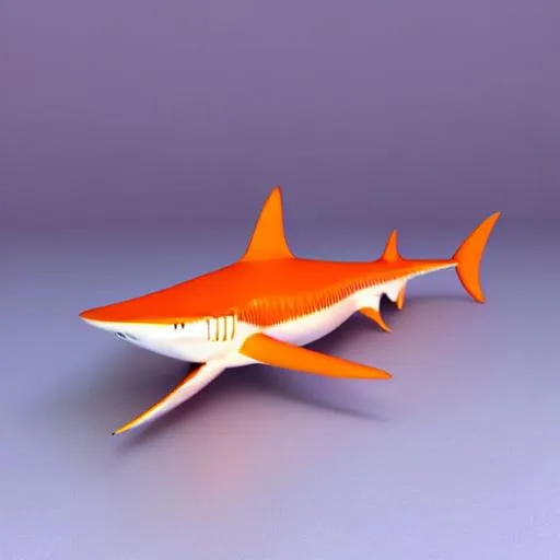 Prompt: orange shark 1990s 3d render