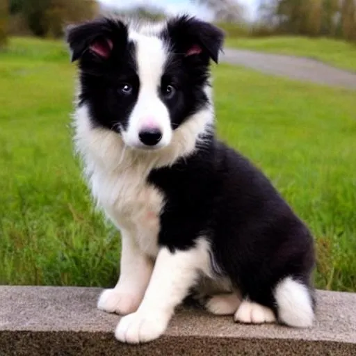 Prompt: pretty border collie puppys
