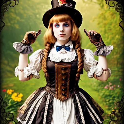 Prompt: Photo of Alice in Wonderland - Steampunk

