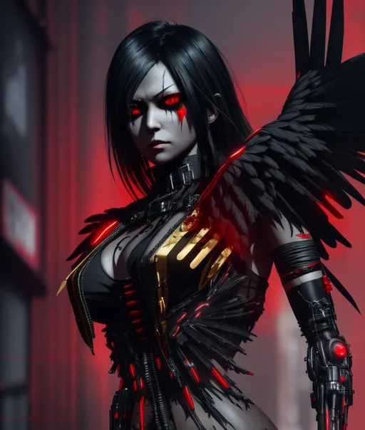 dark fallen angel with latex suit