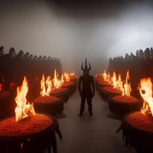 Prompt: Extremely detailed Image of a satanic cult member Dark & Intense image. Aesthetically brilliant Stylized.  Everything is perfectly to scale. Award winning.