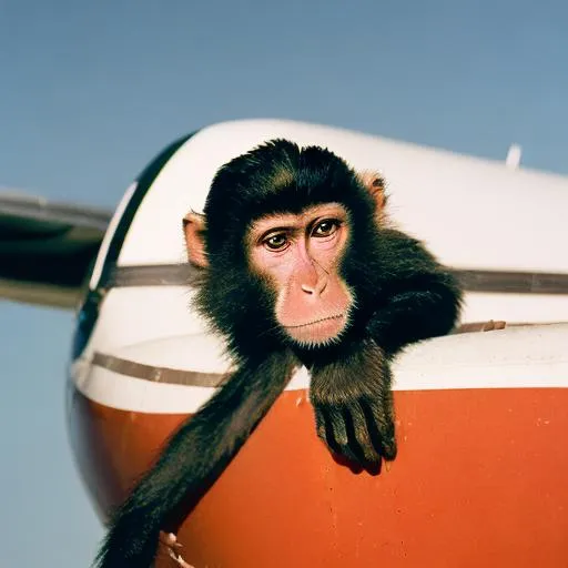 Prompt: monkey on a plane