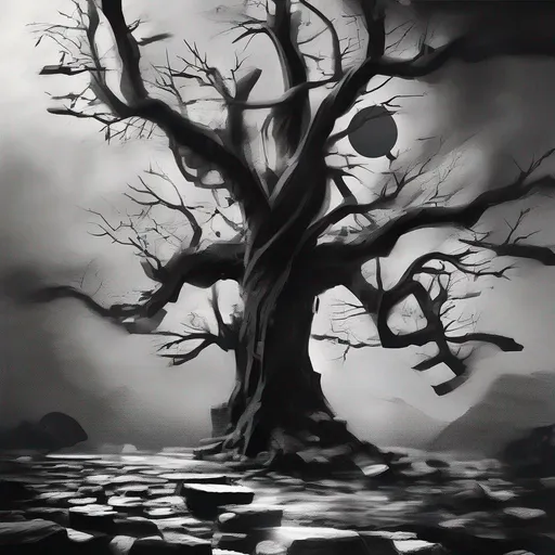 Prompt: Hungrytree, masterpiece, Best Quality, noir style