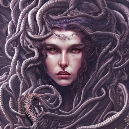 medusa, face, hyper realistic, snakes in hair, drama... | OpenArt