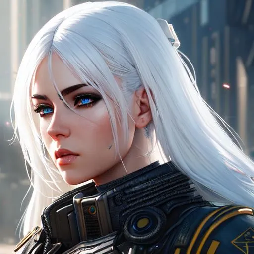 Prompt: Photorealistic woman, dirty, 
revolution leader, futuristic soldier, white hair, full body, epic Instagram, artstation, hyperdetailed intricately detailed , unreal engine, intricate detail, splash screen, complementary colors, concept art, 8k, deviantart masterpiece, oil painting, heavy strokes, splash arts, dim lighting