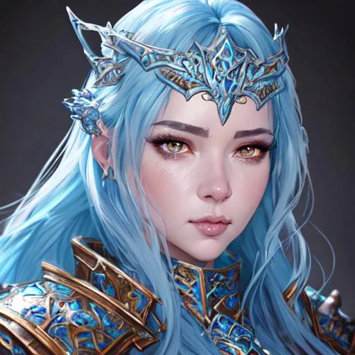 Prompt: Ice fantasy creature, beautiful d&d character portrait, dark fantasy, detailed, realistic face, digital portrait, intricate armor, fiverr dnd character, wlop, stanley artgerm lau, ilya kuvshinov, artstation, hd, octane render, hyperrealism, peter mohrbacher, alena aenami, trending on artstation, astral, photorealistic, cinema 4d,
 anime Character Design, Unreal Engine, Beautiful, Tumblr Aesthetic,  Hd Photography, Hyperrealism, Beautiful Watercolor Painting, Realistic, Detailed, Painting By Olga Shvartsur, Svetlana Novikova, Fine Art