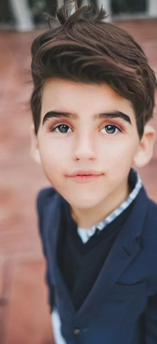 Prompt: Boy with beautyful eyes wearing blazer and eyebrows and eye lashes 