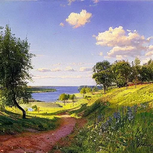 Prompt: Minnesota, landscape, beautiful artwork by Peder Mork Monsted