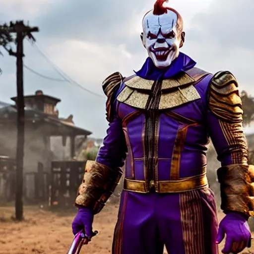 Prompt: Thanos as Pennywise