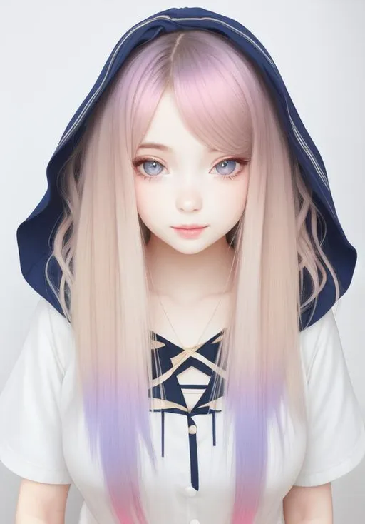 Prompt: ombre hair, american, long hair, bangs  covering one eye, 13 year old girl, solo, pale skin, busty, mole under eye, mole on {{breast}}, fullbody, XXXXXX hair accessory, ((full body)) {{good looking}} {{cute}} {{good body}} {{tight}}, symmetrically colored hair, {{shadows}},
