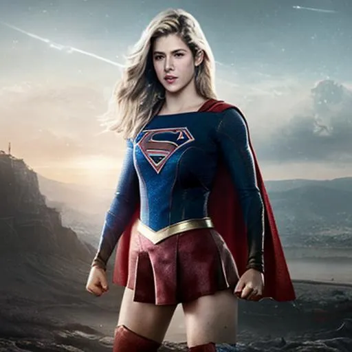 Prompt: emily bett rickards as supergirl