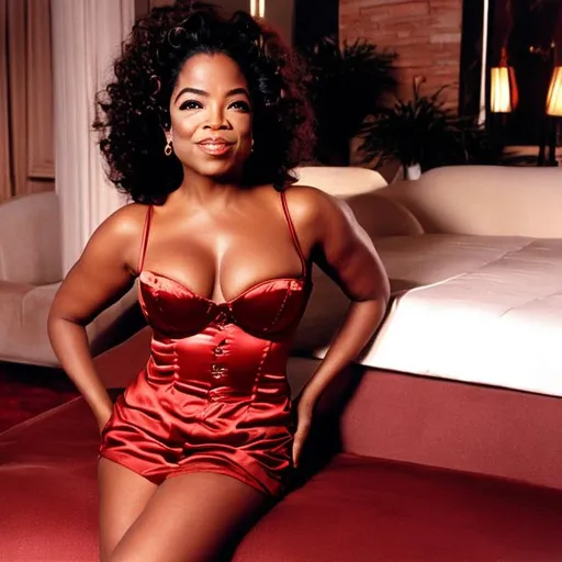 Prompt: young Oprah in satin bustier 