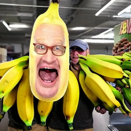 Banana with Danny Davitos face in a superstore | OpenArt