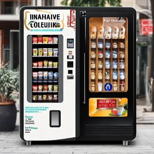 Prompt: innovative Coffee vending machine and cafe
