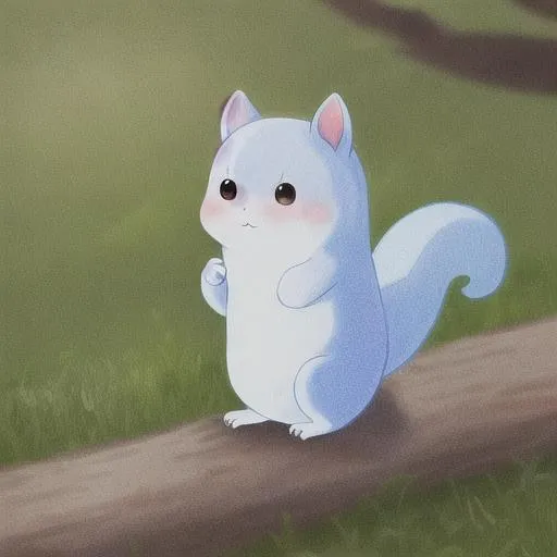 Prompt: a cute ghost squirrel 