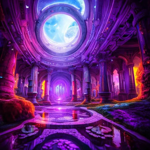 Prompt: HD, 4K, 3D, Stunning, magic, cinematic camera, two-point perspective,elf city, underground city, purple and black, magic purple light, dark purple ambient,gorgeous fantasy city