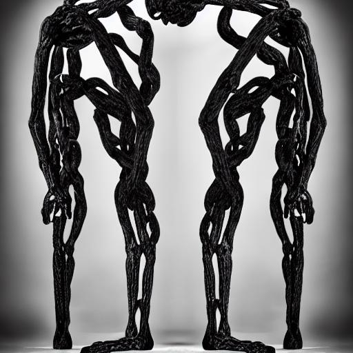 human bodies malformed, intertwined, photo real, bla... | OpenArt