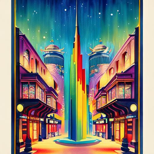 art deco, poster, cartoon painting made by Luis Rojo... OpenArt