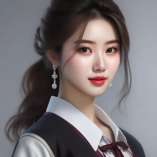 Realistic art of jiafei. Chinese woman in Chinese co