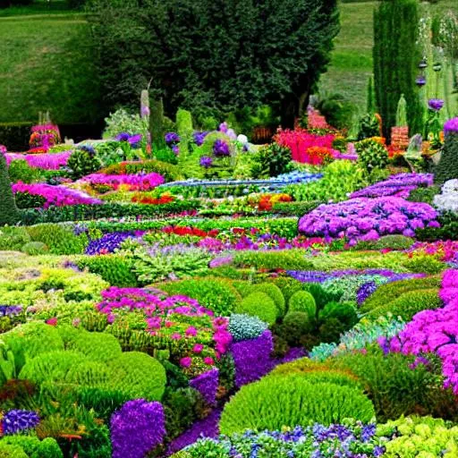 Prompt: hypnotic floral garden