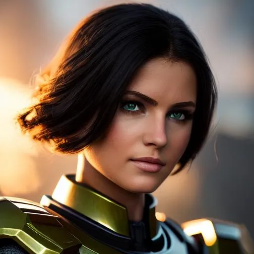 Prompt: Portrait of cute Caucasian girl as a Halo Spartan, with {short} {black} hair and with cute HD face, {New Alexandria}, perfect composition, hyperrealistic, super detailed, 8k, high quality, trending art, trending on artstation, sharp focus, studio photo, intricate details, highly detailed, by greg rutkowski